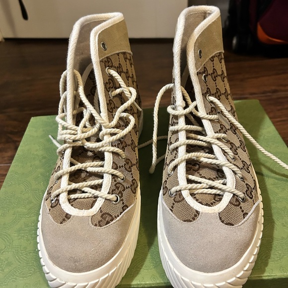 Gucci Other - Gucci Beige and Brown High-Top Sneakers